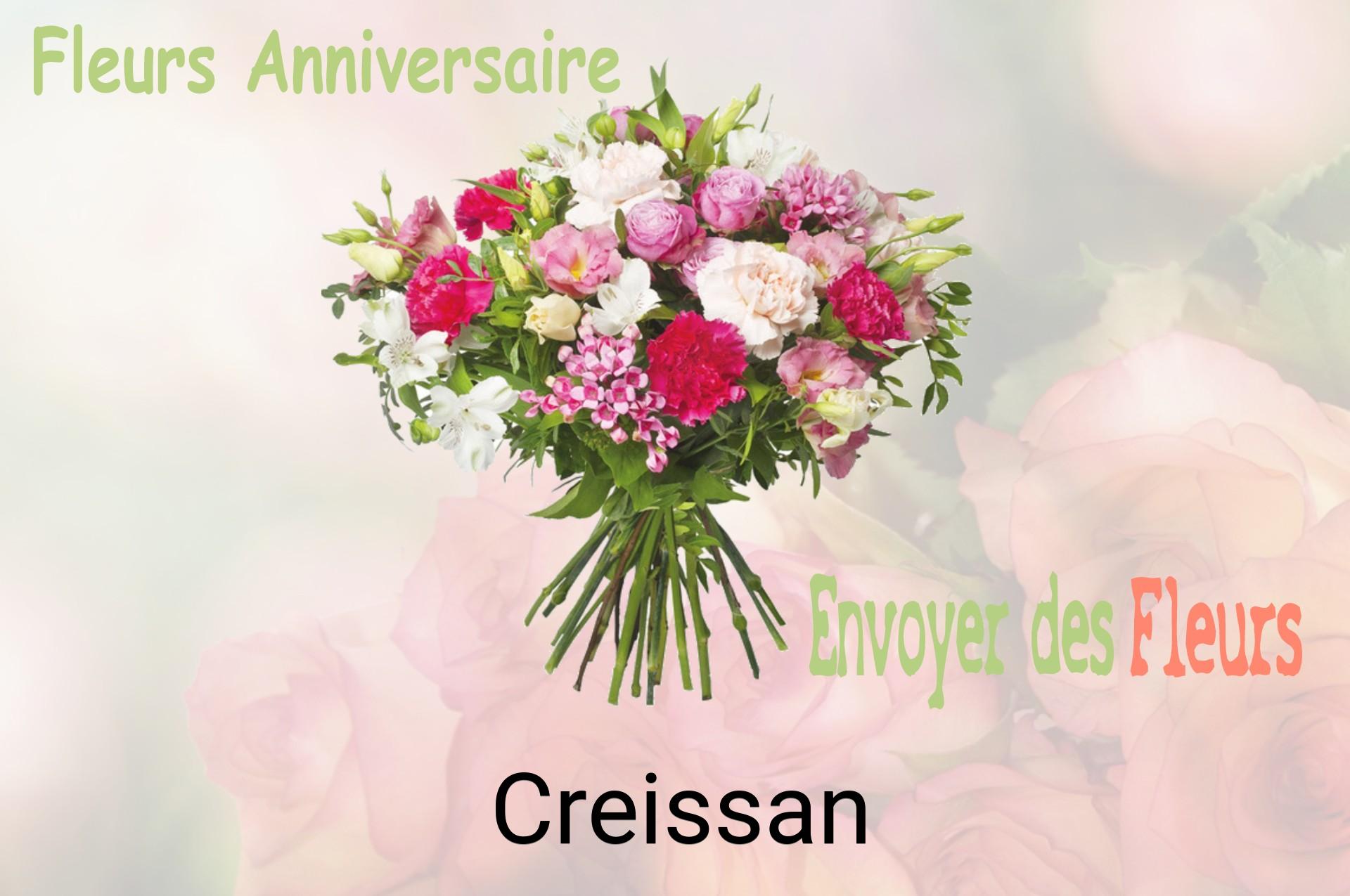 Bouquet de fleurs d’anniversaire livré à Creissan